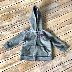 Girls 6-12 month Roots zip-up sweater